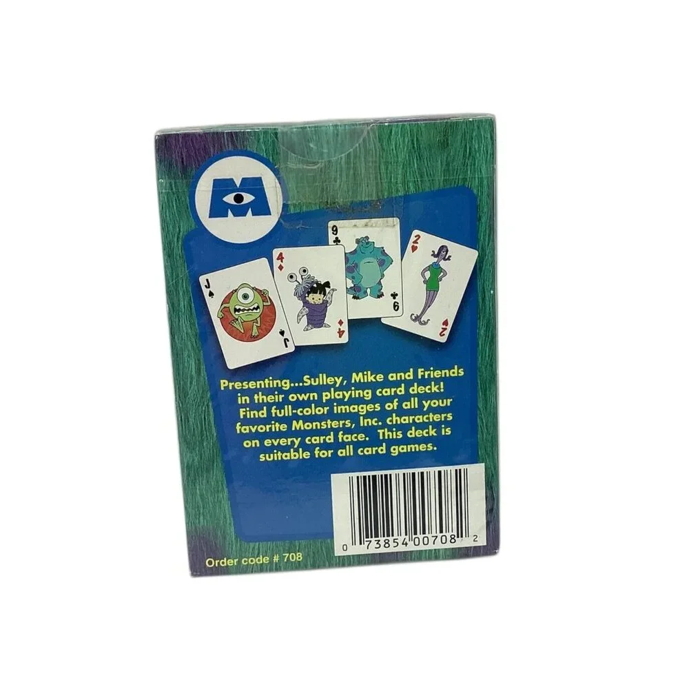 Disney Pixar Monsters Inc Playing Cards -‎ Full-Color Sulley Mike & Boo NIB